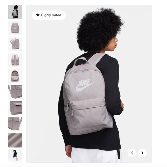 Nike Backpack Gym School Work Bag Casual Grey Green One Size - Picture 11 of 11